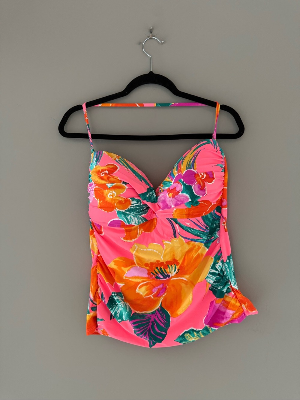 La Blanca Hot Pink Tropical Floral Swim Camisole